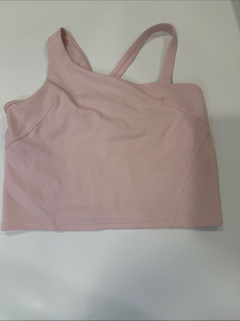 Lululemon asymmetrical tennis sports bra size 8, blush pink, great condition!